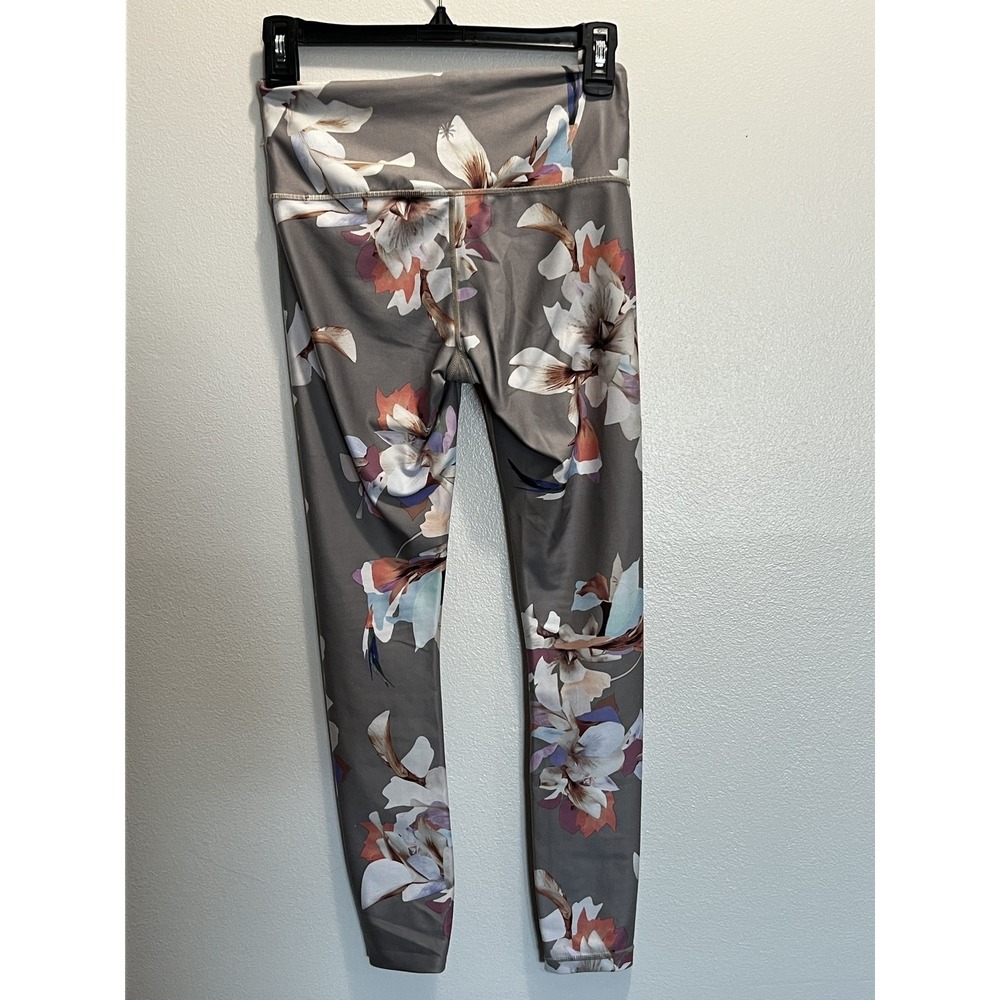 Athleta Elation High Rise Grey Floral Print Leggings Sz. Xs